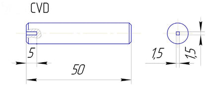 CVD Multipoint Diamond Dresser 1.5x1.5mm drawing