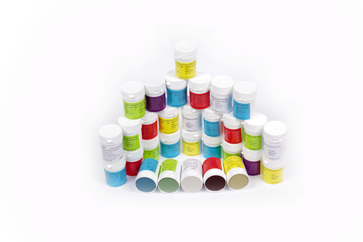 Set of 30pcs diamond paste. 15 pcs Oil-based + 15pcs Water-based